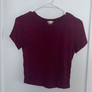 Bozzolo Cropped Maroon T-Shirt